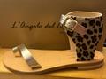 SANDALO DONNA CUOIO LEOPARDO BORGO GIANNOTTI