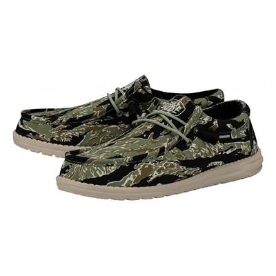 SCARPA UOMO HEYDUDE WALLY CAMOUFLAGE TIGER STRIPE CAMO